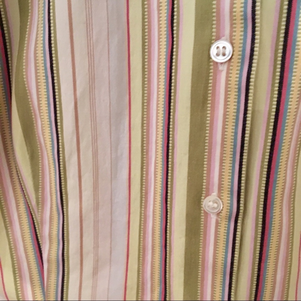 Express Multicolor Striped Button Down Shirt - image 2